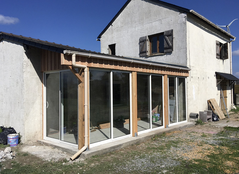 Création d'une extension et peinture façade maison Maine et Loire